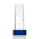 Rushmore Blue on Base Obelisk Crystal Award