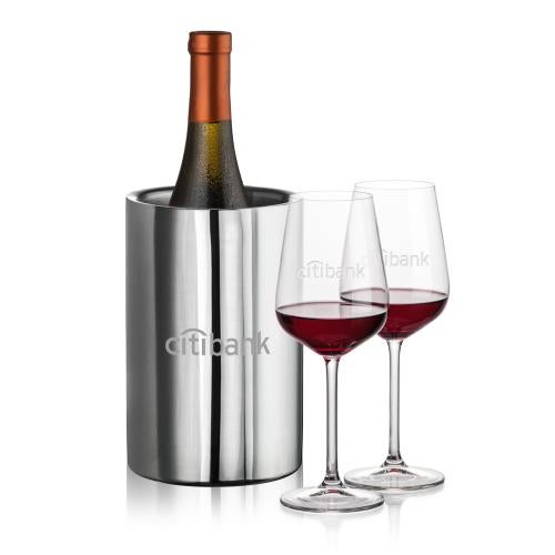 Corporate Recognition Gifts - Etched Barware - Jacobs Wine Cooler & Elderwood Wine