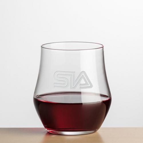 Corporate Gifts, Recognition Gifts and Desk Accessories - Etched Barware - Wine Glasses - Stemless Wine Glasses - Atlantis Stemless Wine - Deep Etch 13oz
