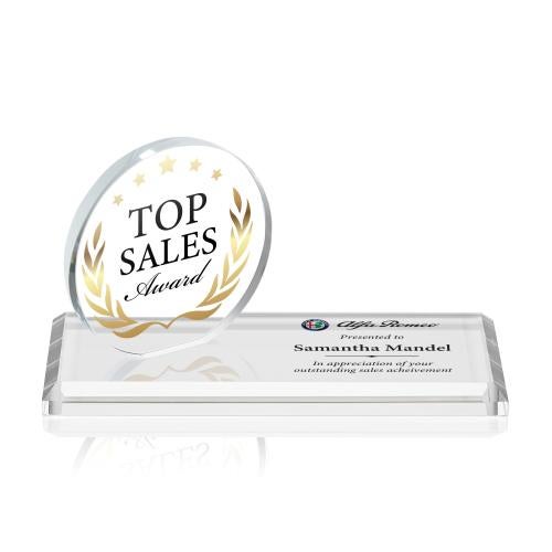 Corporate Awards - Eco Friendly Awards - Wood Awards - Northam Full Color Wreath Circle Award