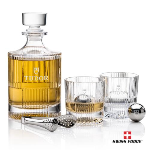 Blackwell Decanter Set & Ice Balls Corporate Recognition Gifts - Etched Barware - Blackwell Decanter Set & Ice Balls