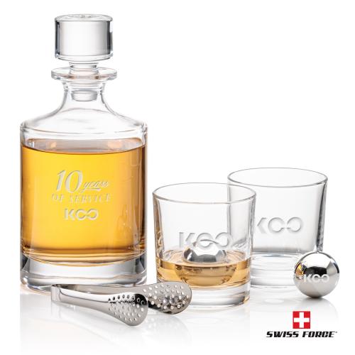 Corporate Recognition Gifts - Etched Barware - Whitlock Decanter Set & Ice Balls