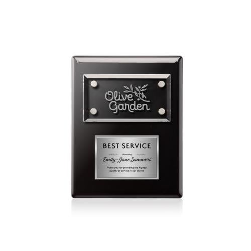 Corporate Awards - Award Plaques - Gossamer Plaque - Black/Silver