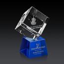 Burrill 3D Blue on Robson Base Crystal Award
