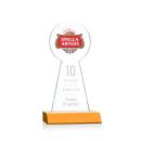 Laidlaw Full Color/Etch Amber Circle Crystal Award
