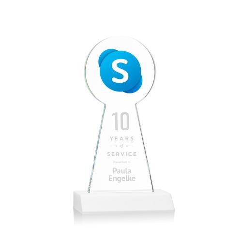 Corporate Awards - Full Color Awards - Laidlaw Full Color/Etch White Circle Crystal Award