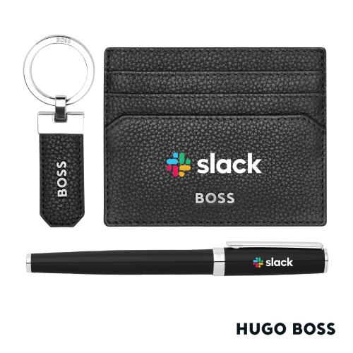 Corporate Recognition Gifts - Executive Gifts - Hugo Boss&reg; Rollerball Pen, Key Ring & Card Holder Set