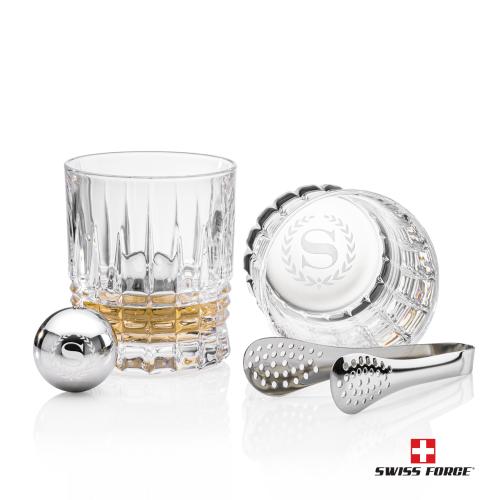 Corporate Recognition Gifts - Etched Barware - Swiss Force&reg; S/S Balls & 2 Princeton Tasters