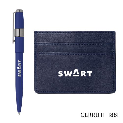 Corporate Recognition Gifts - Executive Gifts - Cerruti 1881&reg; Brick Card Holder & Block Pen Gift Set