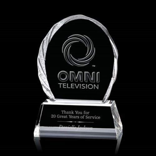 Corporate Awards - Crystal Awards - Tottenham Liquid&trade; Clear Arch & Crescent Crystal Award
