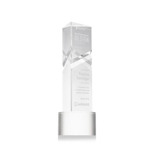 Corporate Awards - Crystal Awards - Oakham Clear on Marvel Base Obelisk Crystal Award