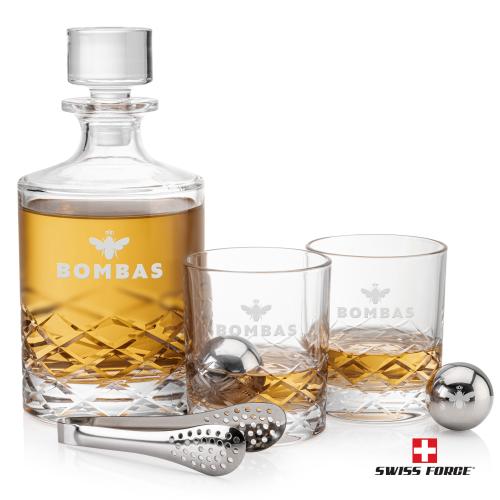 Corporate Recognition Gifts - Etched Barware - Durham Decanter Set & Ice Balls