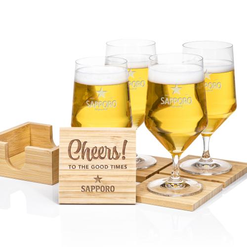 Corporate Recognition Gifts - Etched Barware - Tucson/Coaster Gift Set - Tucson