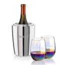 Pescara Wine Cooler & Miami Stemless Wine Set