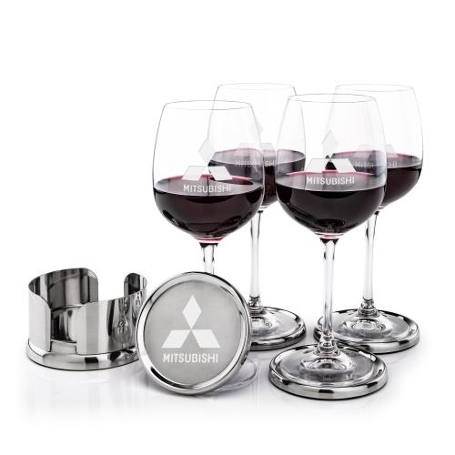 Corporate Recognition Gifts - Etched Barware - Baldoni Coasters & Danforth Wine Set