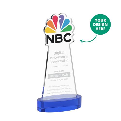 Corporate Awards - Crystal Awards - EdgeCraft Tapered Blue (via Ocean) on Alberton Abstract / Misc Crystal Award