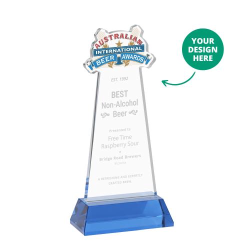 EdgeCraft Tapered Sky Blue (via Ocean) on Hartford Abstract / Misc Crystal Award Corporate Awards - Crystal Awards - EdgeCraft Tapered Sky Blue (via Ocean) on Hartford Abstract / Misc Crystal Award