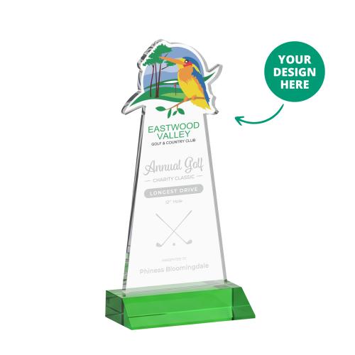 EdgeCraft Tapered Green (via Ocean) on Mitered Abstract / Misc Crystal Award Corporate Awards - Crystal Awards - EdgeCraft Tapered Green (via Ocean) on Mitered Abstract / Misc Crystal Award