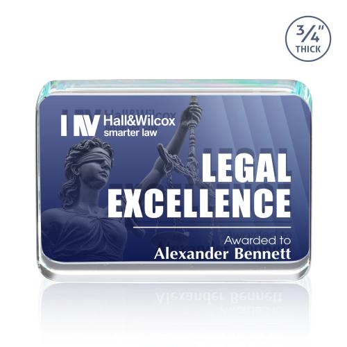 Corporate Awards - Full Color Awards - Calverley Double Sided Full Color Rectangle Crystal Award