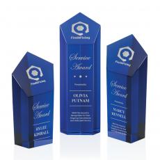 Employee Gifts - Jolanda Blue Obelisk Crystal Award