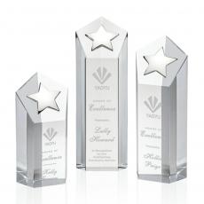 Employee Gifts - Dorchester Clear/Silver Star Crystal Award