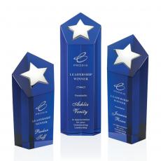Employee Gifts - Dorchester Blue/Silver Star Crystal Award