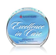 Abrams Double Sided Full Color Circle Crystal Award - Full Color Awards
