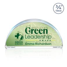 Rosella Double Sided Full Color Arch & Crescent Crystal Award - Full Color Awards