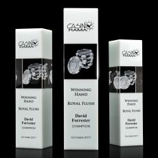 Araceli Tower 3D White Obelisk Crystal Award - 3D Laser Engraved