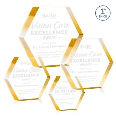 Markville Hexagon Gold Acrylic Award - Acrylic Awards