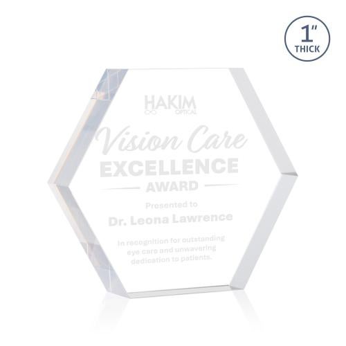 Corporate Awards - Acrylic Awards - Markville Hexagon Clear Acrylic Award