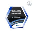 Markville Hexagon Full Color Blue Acrylic Award
