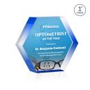 Markville Hexagon Full Color Double Sided Blue Acrylic Award