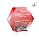 Markville Hexagon Full Color Double Sided Red Acrylic Award