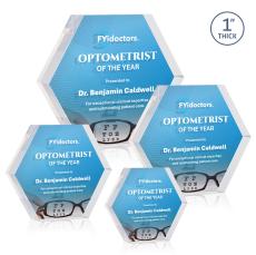 Markville Hexagon Full Color Double Sided Clear Acrylic Award - Acrylic Awards