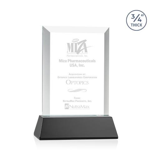 Corporate Awards - Crystal Awards - Harrington Black on Newhaven Rectangle Crystal Award