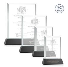 Harrington Black on Newhaven Rectangle Crystal Award - Crystal Awards
