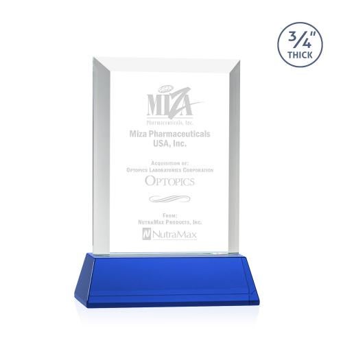 Corporate Awards - Crystal Awards - Harrington Blue on Newhaven Rectangle Crystal Award