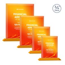 Harrington Full Color Amber Rectangle Crystal Award - Corporate Awards