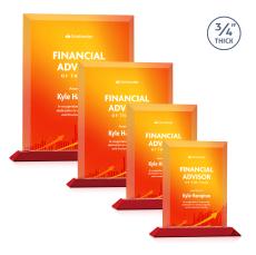 Harrington Full Color Red Rectangle Crystal Award - Full Color Awards