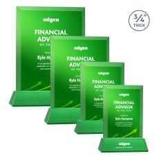 Harrington Full Color Green on Newhaven Rectangle Crystal Award - Full Color Awards