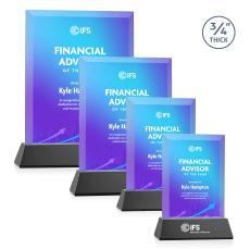Harrington Full Color Black on Newhaven Rectangle Crystal Award - Full Color Awards