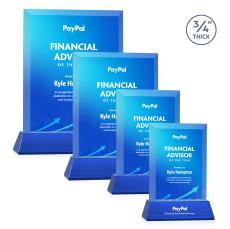 Harrington Full Color Blue on Newhaven Rectangle Crystal Award - Full Color Awards