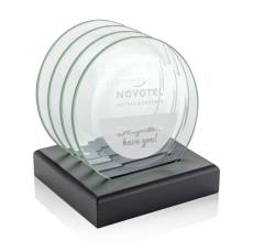 Midland Coasters - Set of 4 on Black Base - Corporate Recognition Gifts
