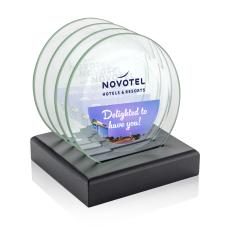 Midland Full Color Coasters - Set of 4 on Black Base - Corporate Recognition Gifts