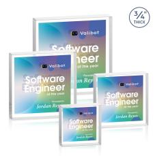 Upton Square Full Color Double Sided Clear Crystal Award - Corporate Recognition Gifts