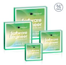 Upton Square Full Color Double Sided Emerald Crystal Award - Corporate Recognition Gifts
