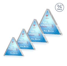 Adler Triangle Full Color Double Sided Clear Diamond Crystal Award - Full Color Awards