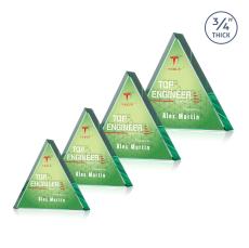 Adler Triangle Full Color Double Sided Emerald Diamond Crystal Award - Full Color Awards