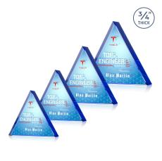 Adler Triangle Full Color Double Sided Blue Diamond Crystal Award - Full Color Awards